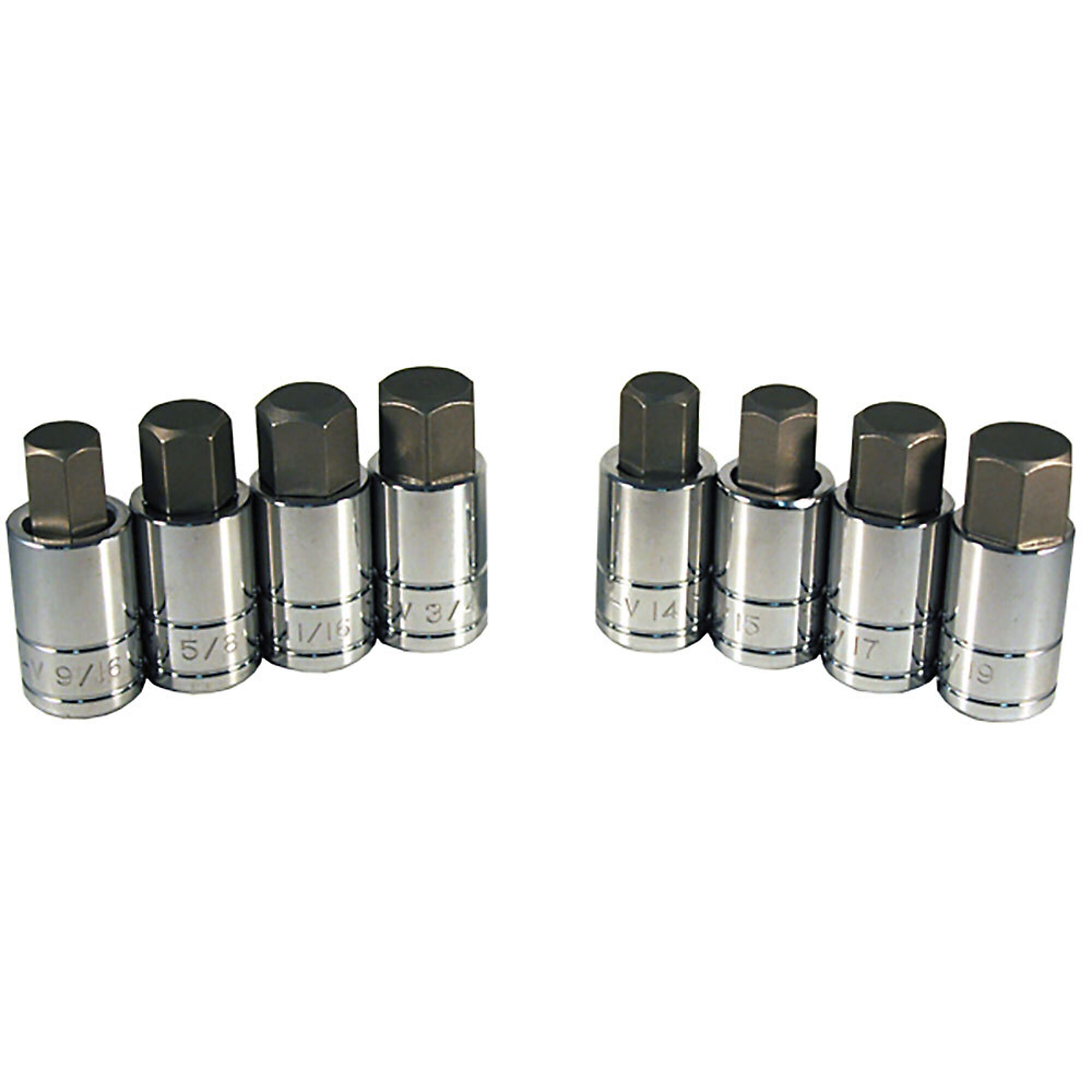 ATD Socket Hex Driver Set 8Pc Met Frac Large Hex, Model# 10110